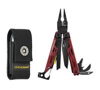 Leatherman Signal Multiherramienta - 19 Herramientas Para Camping y Supervivencia, Negra con Funda de Nylon, Rojo Carmesí