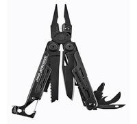 Leatherman Signal - Multiherramienta de supervivencia con 19 herramientas, con bloqueo, varilla de hierro para encender el fuego, martillo y silbato, en negro, funda de nylon