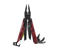 Leatherman Signal - Multiherramienta de supervivencia con 19 herramientas, bloqueable, iniciador de fuego, martillo y silbato, made in USA, rojo, funda de nylon