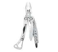 Leatherman Skeletool - Herramienta multiusos resistente con 7 herramientas esenciales incluyendo un abridor de botellas, para aventuras al aire libre hecha en los EE.UU., en gris