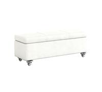 LeatherOttoman- Asiento acolchado para dormitorio y sala de estar, cambiador de zapatos, entrada de piel con polea (azul, 40 x 40 x 40 cm)