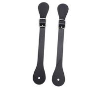 Leatikall Correas Cuero Esporal, par de Correas Cuero Sintético Esporal Longitud Ajustable 22cm Largo Occidental Vaquero Esporales Titular para Ecuestre (Negro)