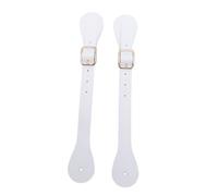 Leatikall Correas Cuero Esporal, par de Correas Cuero Sintético Esporal Longitud Ajustable 22cm Largo Occidental Vaquero Esporales Titular para Ecuestre (Blanco)