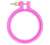 Leatikall Cross Stitch Embroidery Circle, Circle Plastic Colorful Hoop Ring for DIY Art Craft Sewing (3in)