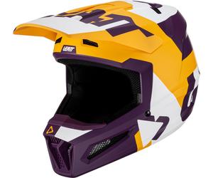 Leatt 2.5 Tricolor Casco de motocross, lila-amarillo, tamaño 2XL