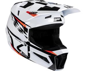 Leatt 3.5 Checkered Junior Casco de motocross con gafas, rojo, tamaño L