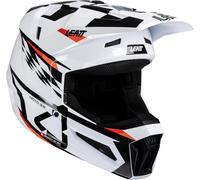 Leatt 3.5 Checkered Junior Casco de motocross con gafas, rojo, tamaño M