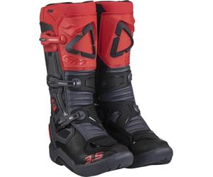 Leatt 3.5 Logo Botas de motocross, Gris/negro/rojo, Talla 44,5