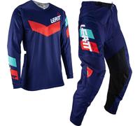 Leatt 3.5 Ride 2023 Jersey y pantalón de motocross, Azul/Rojo, Talla XS