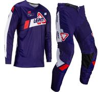 Leatt 3.5 Ride 2024 Conjunto de camiseta y pantalones de motocross, azul/negro/blanco, Talla S