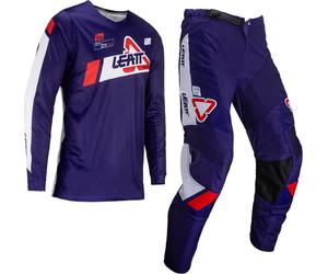 Leatt 3.5 Ride 2024 Conjunto de camiseta y pantalones de motocross, negro-blanco-azul, tamaño XS para Hombres