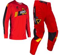 Leatt 3.5 Ride 2024 Conjunto de camiseta y pantalones de motocross, rojo/negro, Talla XL