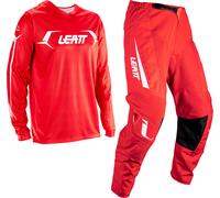Leatt Moto Ride Kit 3.5 V26 Conjunto de camiseta y pantalones de motocross, blanco-rojo, tamaño 2XL para Hombres