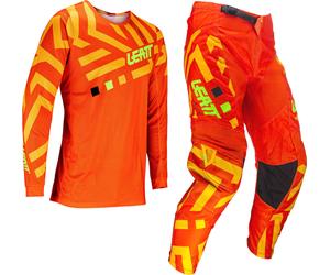 Leatt 3.5 Ride Pattern 2024 Conjunto de camiseta y pantalones de motocross, naranja, tamaño XL para Hombres