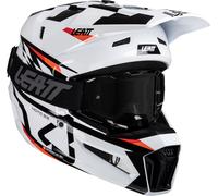 Leatt 3.5 Sharp Casco de motocross con gafas, blanco/rojo/negro, Talla XL (61/62)