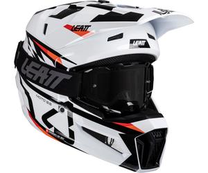 Leatt 3.5 Sharp Casco de motocross con gafas, blanco/rojo/negro, Talla XL (61/62)
