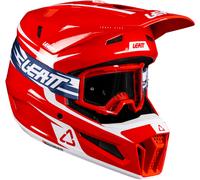 Leatt 3.5 V26 Casco de motocross con gafas, Rojo/Blanco, Talla S (55/56)