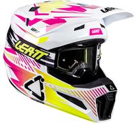 Leatt 3.5 V26 Storm, casco de motocross S female Blanco/Fucsia/Amarillo