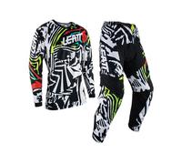 Leatt 3.5 Zebra-Juego de Camisetas y Pantalones de motocro Motocross, Negro/Blanco, X-Small Unisex Adulto