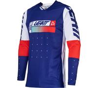 Leatt 4.5 Lite 2024 Maillot de motocross, blanco-rojo-azul, tamaño L para Hombres