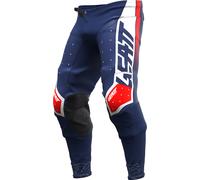 Leatt 4.5 Lite 2024 Pantalones de motocross, blanco-rojo-azul, tamaño XL