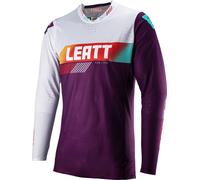 Leatt 5.5 Ultraweld Contrast Maillot de Motocross, blanco/morado, Talla S