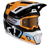 Leatt 7.5 Patch Casco de motocross con gafas, negro-blanco-naranja, tamaño M para Hombres