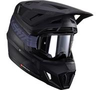 Leatt 7.5 V24 Stripes Casco de motocross con gafas, negro/gris, Talla M (57/58)