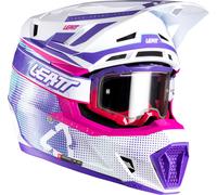 Leatt 7.5 V26, casco de motocross M female Blanco/Fucsia/Lila/Turquía