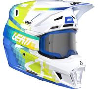 Leatt 7.5 V26 Pixel, casco de motocross M female Blanco/Azul/Amarillo Neón