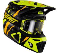 Leatt 8.5 Tiger Casco de motocross con gafas, negro/amarillo, Talla S (55/56)