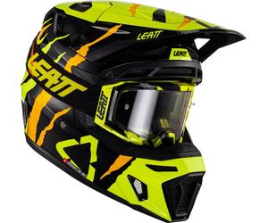 Leatt 8.5 Tiger Casco de motocross con gafas, negro-amarillo, tamaño S para Hombres
