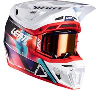 Leatt 8.5 V26 Casco de motocross con gafas, rojo-multicolor, tamaño XL para Hombres