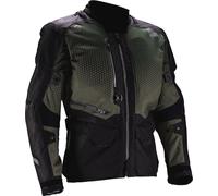Leatt ADV Flowtour 5.5 Chaqueta textil de moto impermeable, negro/oliva, Talla 3XL