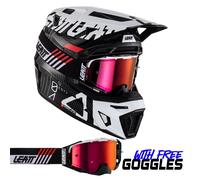 Leatt Casco Moto 9.5 Carbon Blanco ECE 22.06 ACU Abierto Off-Road 2024
