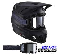 Leatt Casco Moto MX Abierto 7.5 V24 Stealth Gráfico Negro ECE 22.06
