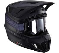 Leatt 7.5 V24 Stripes Casco de motocross con gafas, negro-gris, tamaño L para Hombres