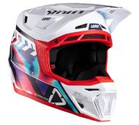 Leatt 8.5 V26 Royal, casco de motocross XL female Blanco/Rojo/Azul
