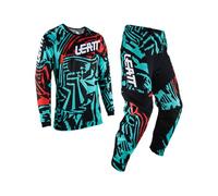 Leatt Conjunto de Camisas y Pantalones de motocro Zebra 3.5 Motocross, Negro/Verde, S Unisex Adulto