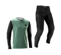Leatt Conjunto de Camiseta y pantalón MTB Gravity 1.0 - Nivel de Entrada para Enduro y Trail | Verde | Xxl/us38/eu56