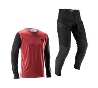 Leatt Conjunto niño Camiseta y Pantalones Cortos MTB Gravity 1.0 Mini | Rojo | Xs/eu110/120cm