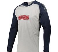 Leatt DBX 2.0 MTB LS Logo Jersey de bicicleta, blanco-azul, tamaño M para Hombres