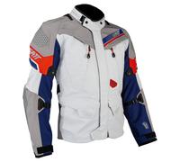 Leatt ADV DriTour 7.5 chaqueta textil impermeable para motocicletas, gris-rojo-azul, tamaño L para Hombres