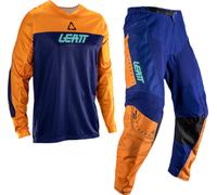 Leatt Moto Ride Kit 3.5 V26 Conjunto de camiseta y pantalones de motocross, azul-naranja, tamaño XL para Hombres