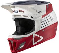 Leatt MTB 8.0 Composite Casco de descenso, blanco-rojo-azul, tamaño M para Hombres