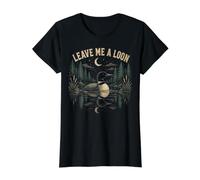 Leave Me A Loon Reflection Bird Watcher Birding Camiseta gráfica económica, Mujer, Negro, M