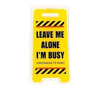 Leave Me Alone I'M Busy Desk Decorations, Funny Desk Accessories, Warning Sign Shaped Desktop Message Clip, Humorous Offices Decor
