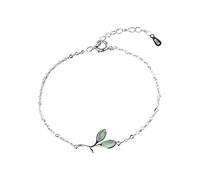 Leaves Bracelets Cubic Zirconia Adjustable Chain Bracelets, Thoughts of You Spread Like Branches, Extended into The Distant Years, for Women Jewelry Gifts