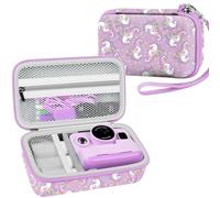 Leayjeen Funda para cámara infantil compatible con MINIBEAR/GlobalCrown/Gofunly/USHINING/Uleway/Cámara de impresión digital para niños (solo funda), Caballito de mar púrpura, large, Correa de equipaje
