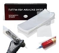 LEAYOKA - Fundas grandes para máquinas de tatuaje - 200 fundas transparentes para bolígrafos de tatuaje, bolsas para bolígrafos de tatuaje de 2.56 x 7.1 pulgadas, fundas desechables para máquina de